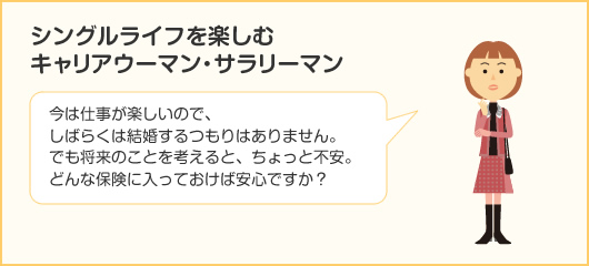 シングルライフを楽しむキャリアウーマン＆サラリーマン